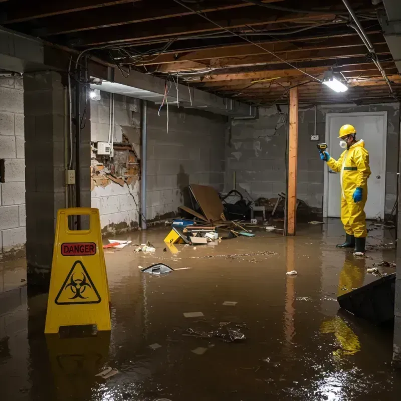 Flooded Basement Electrical Hazard in Liberty, IN Property